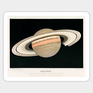 1877 Antique Lithograph of Saturn Sticker